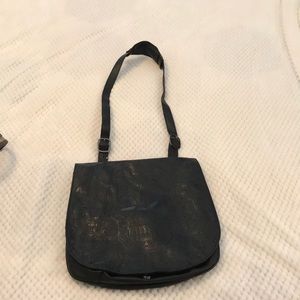 Black man made leather purse
